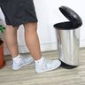 Lixeira Grande Resforçada com Pedal Plástico Prata 20 Litros - 1