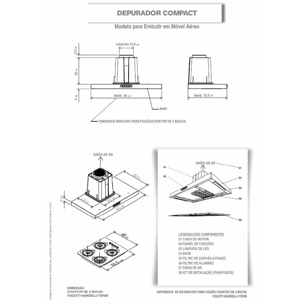 Depurador Terim Compact New Embutir Branco 60 Cm - 2