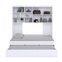 Ver imagem 1 de Quarto Infantil Chiara Guarda-Roupa Aéreo 2 Portas e Cama com Auxiliar Branco - Phoenix