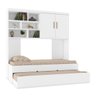 Quarto Infantil Chiara Guarda-Roupa Aéreo 2 Portas e Cama com Auxiliar Branco - Phoenix - 2