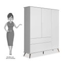 Ver imagem 5 de Guarda-Roupa Infantil 100% MDF 3 Portas Pés Retrô Mel P04 Branco - Mpozenato