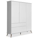 Ver imagem 1 de Guarda-Roupa Infantil 100% MDF 3 Portas Pés Retrô Mel P04 Branco - Mpozenato