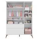 Ver imagem 3 de Guarda-Roupa Infantil 100% MDF 3 Portas Pés Retrô Mel P04 Branco - Mpozenato