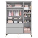 Ver imagem 3 de Guarda-Roupa Infantil 100% MDF 3 Portas Pés Retrô Mel P04 Cinza - Mpozenato