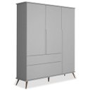 Ver imagem 1 de Guarda-Roupa Infantil 100% MDF 3 Portas Pés Retrô Mel P04 Cinza - Mpozenato