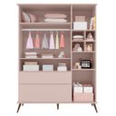 Ver imagem 3 de Guarda-Roupa Infantil 100% MDF 3 Portas Pés Retrô Mel P04 Rosê - Mpozenato