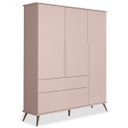 Ver imagem 1 de Guarda-Roupa Infantil 100% MDF 3 Portas Pés Retrô Mel P04 Rosê - Mpozenato