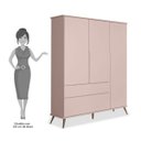 Ver imagem 5 de Guarda-Roupa Infantil 100% MDF 3 Portas Pés Retrô Mel P04 Rosê - Mpozenato