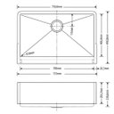Ver imagem 4 de Cuba Farmhouse Flat Aço Inox 1mm Escovado SA105-PF 75,49,8x22,8 cm