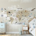 Ver imagem 4 de Papel de parede mapa mundi infantil para quarto de bebê M²  VR54B
