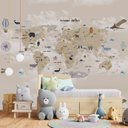 Ver imagem 2 de Papel de parede mapa mundi infantil para quarto de bebê M²  VR54B