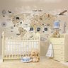 Papel de parede mapa mundi infantil para quarto de bebê M²  VR54B - 3