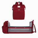 Ver imagem 4 de Mochila Maternidade Vira Berço Bebê Usb Impermeável Trocador