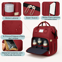 Ver imagem 7 de Mochila Maternidade Vira Berço Bebê Usb Impermeável Trocador