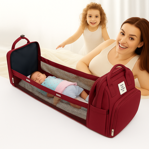 Mochila Maternidade Vira Berço Bebê Usb Impermeável Trocador