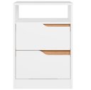 Ver imagem 7 de Mesa de Cabeceira Moderna 2 Gavetas 1 Nicho Lody A04 Flex Branco Freijó - Lyam Decor