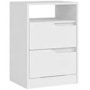 Ver imagem 6 de Mesa de Cabeceira Moderna 2 Gavetas 1 Nicho Lody A04 Flex Branco Freijó - Lyam Decor