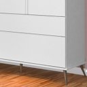 Ver imagem 3 de Jogo De Quarto Infantil Guarda-Roupa 3 Portas e Cômoda 1 Porta 3 Gavetas 100% Mdf P04 Mel Branco