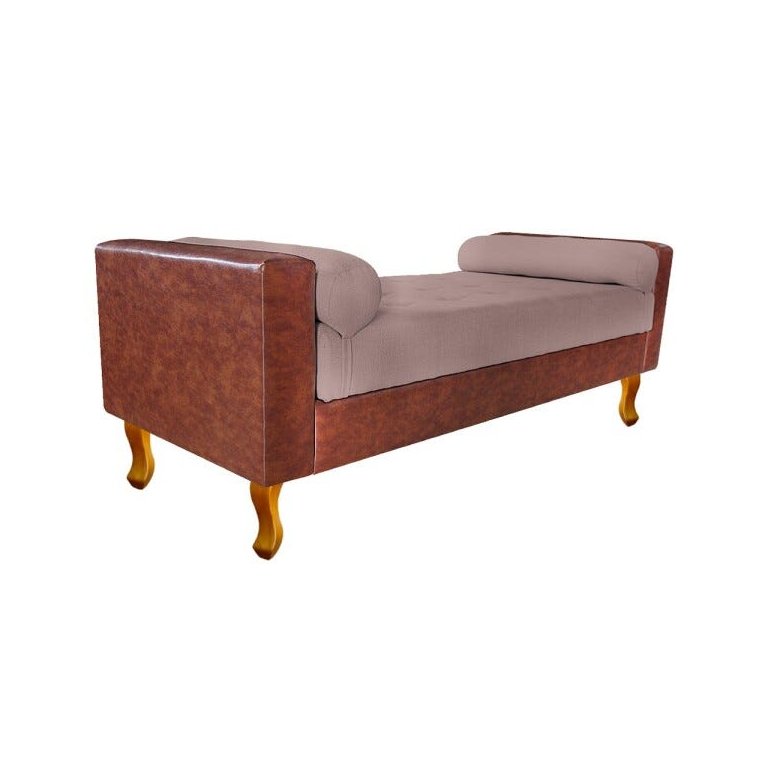 Recamier Félix King Size 195cm Corano Nozes e Linho Rosê