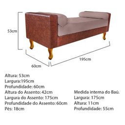 Recamier Félix King Size 195cm Corano Nozes e Linho Rosê - 4