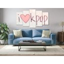 Ver imagem 1 de Quadro Lindo Mosaico 5 Peças Love Kpop 08 Mod584