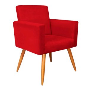 Poltrona Nina Decorativa:Suede Vermelho Coral