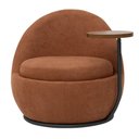 Ver imagem 6 de Poltrona Orgânica Kaira com Mesa Lateral Esquerda Base Fixa Preto Bouclé Terracota - Nexta Casa