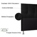 Ver imagem 3 de Cabeceira Queen 1,60m Roma Suede - Pallazio - Preto