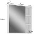 Ver imagem 3 de Armário Aéreo Para Banheiro 60cm Com 01 Porta E Espelho Bia B06 Branco - Lyam Decor
