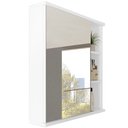 Ver imagem 1 de Armário Aéreo Para Banheiro 60cm Com 01 Porta E Espelho Bia B06 Branco - Lyam Decor