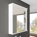 Ver imagem 2 de Armário Aéreo Para Banheiro 60cm Com 01 Porta E Espelho Bia B06 Branco - Lyam Decor