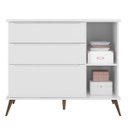 Ver imagem 3 de Cômoda Infantil 1 Porta 3 Gavetas 100% MDF Pés Retrô Mel P04 Branco - Mpozenato