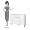 Ver imagem 5 de Cômoda Infantil 1 Porta 3 Gavetas 100% MDF Pés Retrô Mel P04 Branco - Mpozenato