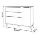 Ver imagem 4 de Cômoda Infantil 1 Porta 3 Gavetas 100% MDF Pés Retrô Mel P04 Branco - Mpozenato
