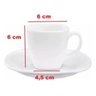 Jogo de xícara e pires quadrado para café 100 ml vidro opal - 3