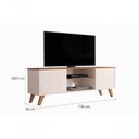 Ver imagem 2 de Rack Bancada Helena 2 Portas 136cm MDP Off White Sal Movelaria