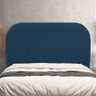 Cabeceira Cama Box Casal Estofada Orgânica 140cm Alice W01 Suede Azul Marinho - Lyam Decor - 1