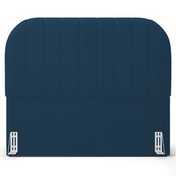 Cabeceira Cama Box Casal Estofada Orgânica 140cm Alice W01 Suede Azul Marinho - Lyam Decor - 4 Cabeceira Cama Box Casal Estofada Orgânica 140cm Alice W01 Suede Azul Marinho - Lyam Decor - 4