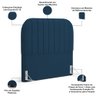 Cabeceira Cama Box Casal Estofada Orgânica 140cm Alice W01 Suede Azul Marinho - Lyam Decor - 2