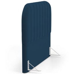 Cabeceira Cama Box Casal Estofada Orgânica 140cm Alice W01 Suede Azul Marinho - Lyam Decor - 3 Cabeceira Cama Box Casal Estofada Orgânica 140cm Alice W01 Suede Azul Marinho - Lyam Decor - 3