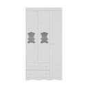 Ver imagem 7 de Guarda-roupa Infantil 92cm com Vidro 3 Portas e 2 Gavetas Doçura Multimóveis Mp4492 Branco