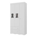 Ver imagem 2 de Guarda-roupa Infantil 92cm com Vidro 3 Portas e 2 Gavetas Doçura Multimóveis Mp4492 Branco