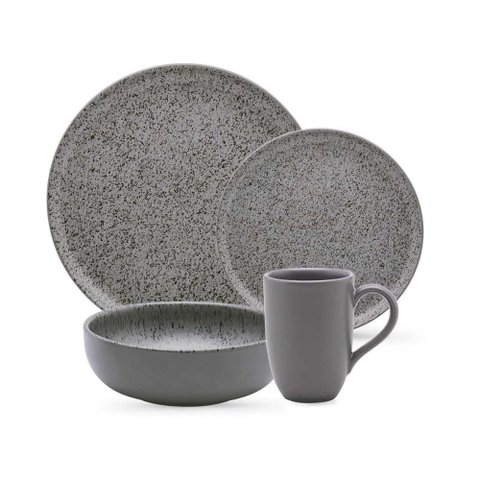Aparelho de Jantar e Lanche 16 Peças Oxford Flat Gray