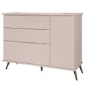 Ver imagem 1 de Cômoda Infantil 1 Porta 3 Gavetas 100% MDF Pés Retrô Mel P04 Rosê - Mpozenato