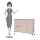 Ver imagem 5 de Cômoda Infantil 1 Porta 3 Gavetas 100% MDF Pés Retrô Mel P04 Rosê - Mpozenato
