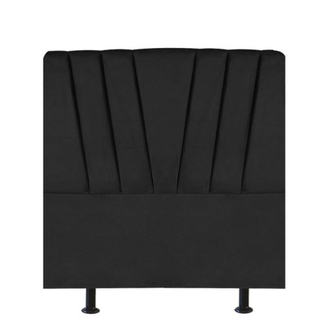 Cabeceira Estofada Cama Box Solteiro Bélgica 110cm Suede Preto