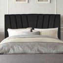 Ver imagem 2 de Cabeceira Estofada Cama Box Solteiro Bélgica 110cm Suede Preto