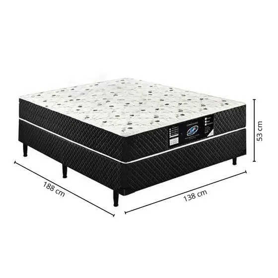 Ver mais imagens de Cama Box Conjugado Casal Espuma Ortopédica - 44x138x188cm