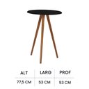 Ver imagem 3 de Mesa de Apoio Grande Tripé Pé Palito Hannover - Preto/imbuia Glazer