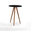 Ver imagem 1 de Mesa de Apoio Grande Tripé Pé Palito Hannover - Preto/imbuia Glazer